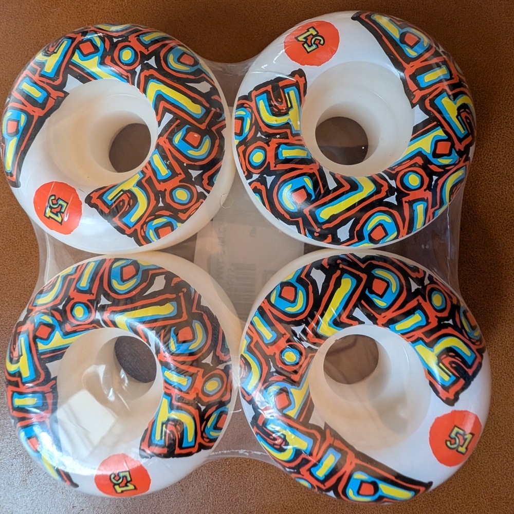 NWT blind OG Stacked Skateboard Wheels White 51 mm, Set Of 4